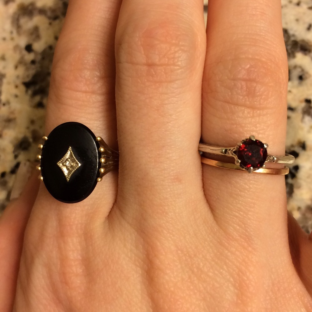 Antique Natural ½ Carat Garnet Ring
